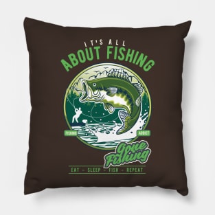 all i think about is fishing Pillow