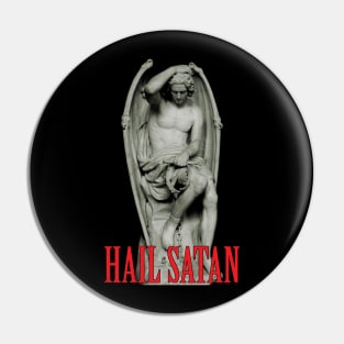 Hail Satan Statue Pin