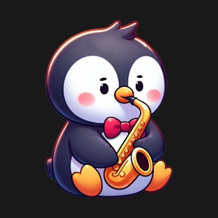 Penguin Saxophonist Jazz Concert T-Shirt