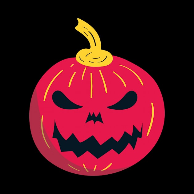 Red Creepy Pumpkin by rueckemashirt