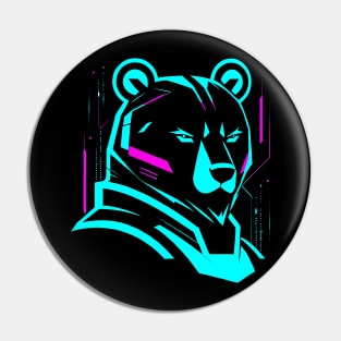 Bear Logo Cyberpunk Pin
