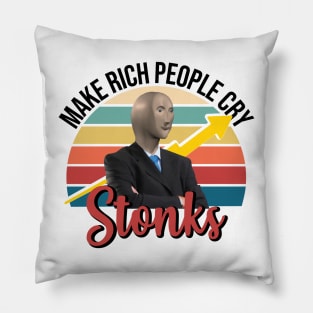 Stonks meme man make hedge funders short sellers cry Pillow