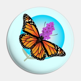 Butterfly and Buddleja Pin