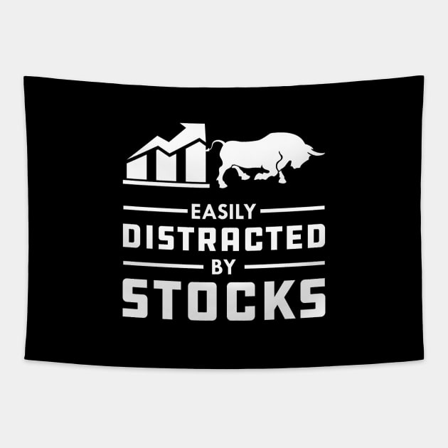 Stock Trader - Easily distracted by stocks Tapestry by KC Happy Shop