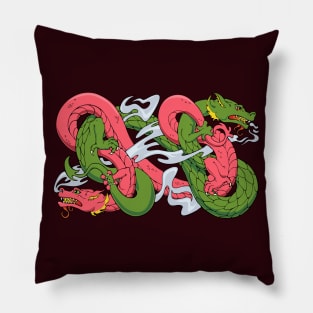 dancing dragons Pillow