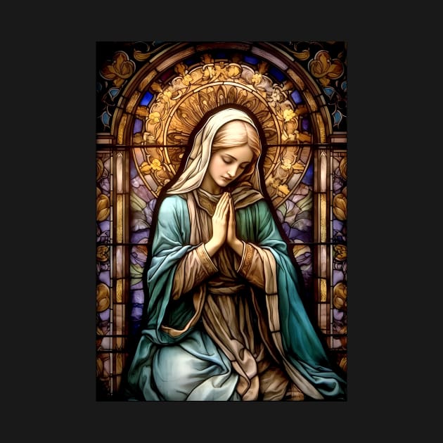 Stained Glass Blessed Virgin Mary by Pixelchicken