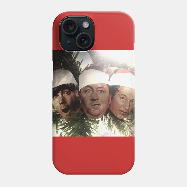 The Three Stooges Merry Christmas Phone Case by daphberry