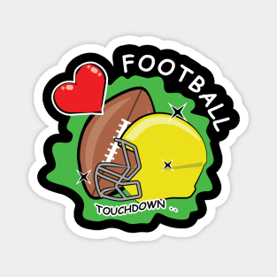 I Love American Football Magnet