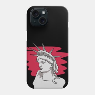 Statue of Liberty with Sunset Background Phone Case