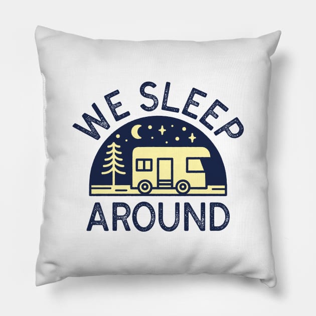 We Sleep Around Pillow by LuckyFoxDesigns