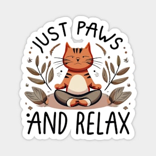 Just Paws and Relax Yoga Cat Magnet