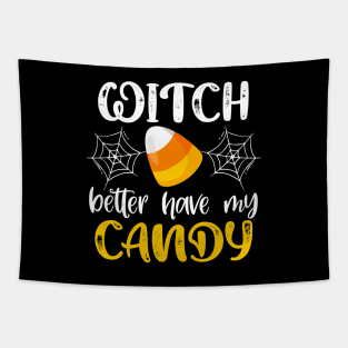 Halloween Witch Gift Funny Candy Corn Trick or Treat Design Tapestry