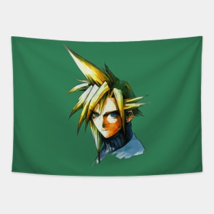 Cloud Strife Low Polygon Tapestry