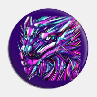 purple dragon in neon lights ecopop art Pin