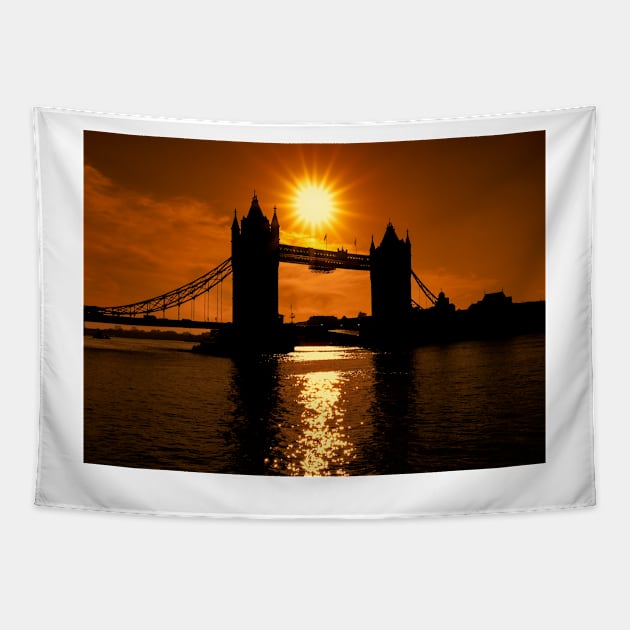 Sunrise Over Tower Bridge Tapestry by GrahamPrentice