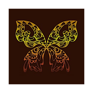 Golden Butterfly doodling T-Shirt