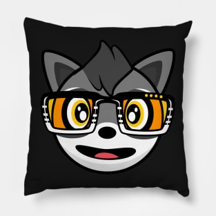 Happy Raccoon Rocky Pillow