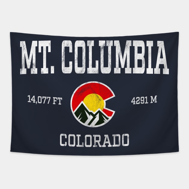 Mt Columbia Colorado 14ers Vintage Athletic Mountains Tapestry by TGKelly