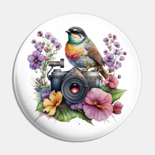 Spring Floral Camera Pin