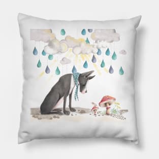 Baby room art with great dane and mouse Pillow