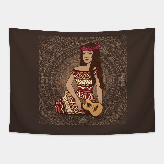 Ukelele Baby Tapestry by AprilAppleArt