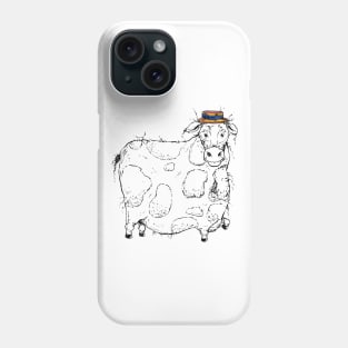 Large Plump Cow with a Precious Barber Shop Hat Phone Case