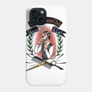 Old School Gentlemen's Club Barber Shop Tattoo Design Phone Case