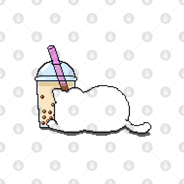 Pixel Cat Loves Boba Tea! by SirBobalot