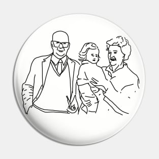 Minimal Portrait of the Artist and Grandparents Pin