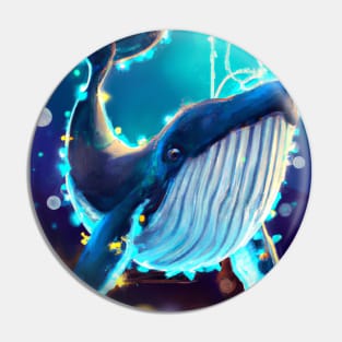 Cute Humpback Whale Drawing Pin