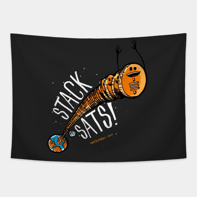 Stack Sats to Outer Space! Tapestry by Satoshi Symbol