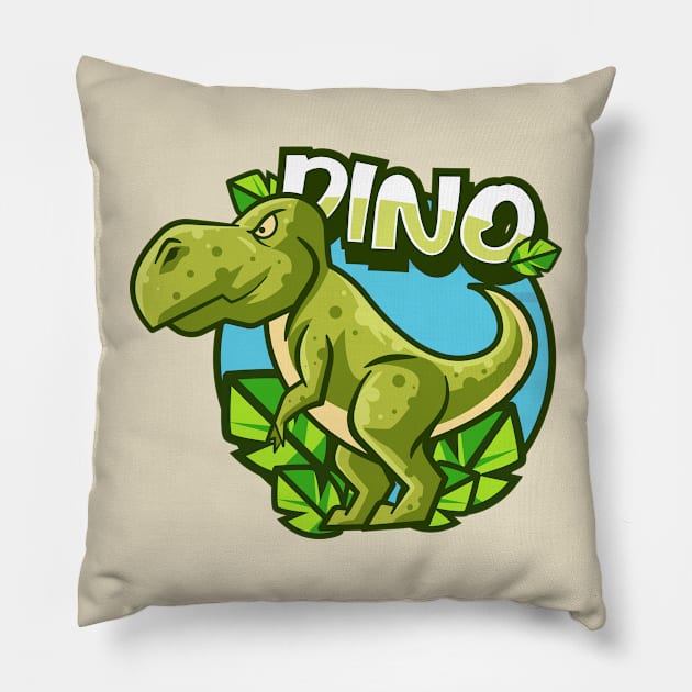 Cute Dino Pillow by Harrisaputra