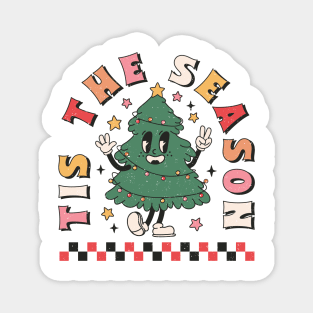 Tis the season Vintage Christmas Tree Magnet