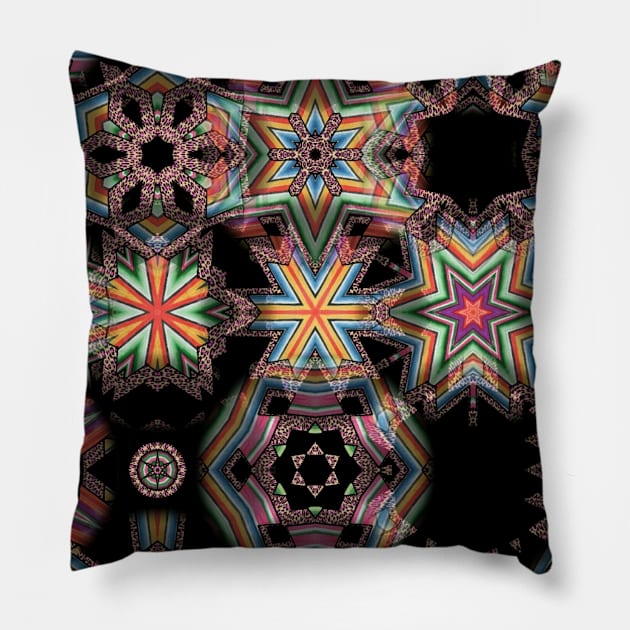 Colorful Serape Southwest Abstract Pillow by Moon Art