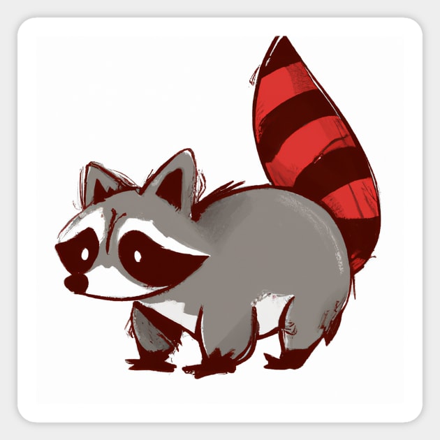 Kawaii Chibi Cute Baby Raccoon Sticker
