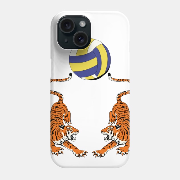 Tiger Volleyball Sports Team Jersey - White Version Phone Case by Millusti