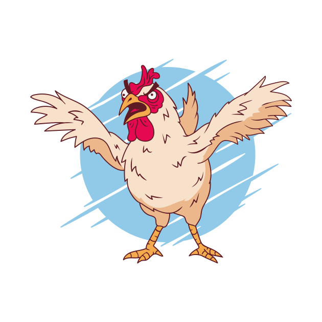 Crazy Chicken Cartoon by LindenDesigns