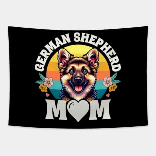 Colorful German Shepherd Mom Retro Sunset Dog Lover Mothers Day Tapestry