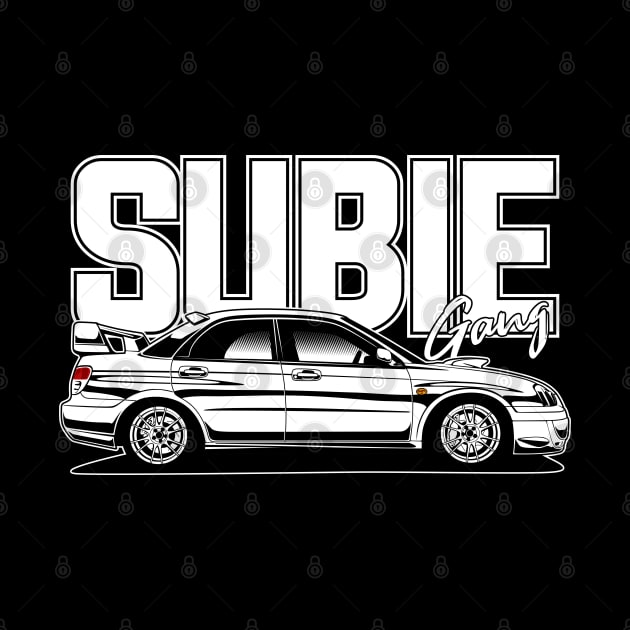 Impreza WRX STI White Print by CreativeRAS