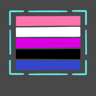 Outlined Genderfluid flag - wtframe comics T-Shirt