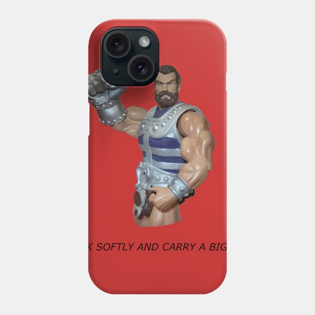 Speak Softly and Carry a Big Fist Black Text Phone Case by Toy Culprits