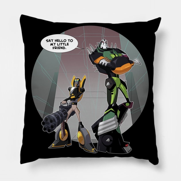 Say Hello To My Little Friend Pillow by JarOfLooseScrews