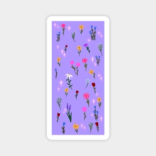 purple wildflowers Magnet