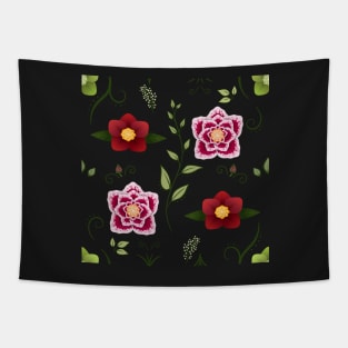 Hellebore Garden Pattern in Bright Blue Tapestry