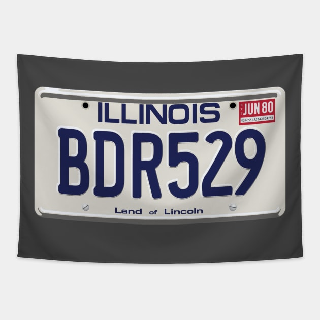 Bluesmobile License Plate BDR529 Tapestry by Uri_the_Red