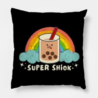 Super Shiok Bubble Tea Cute Colourful Rainbow Funny Singlish Star Pillow