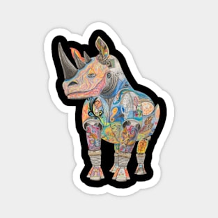 Crash of Rhinos Mechanical Rhino Psychedelic Phoenix Magnet