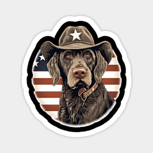 Patriotic German Wirehaired Pointer Magnet