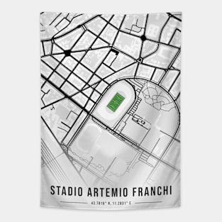 Stadio Artemio Franchi Map Design - White Tapestry