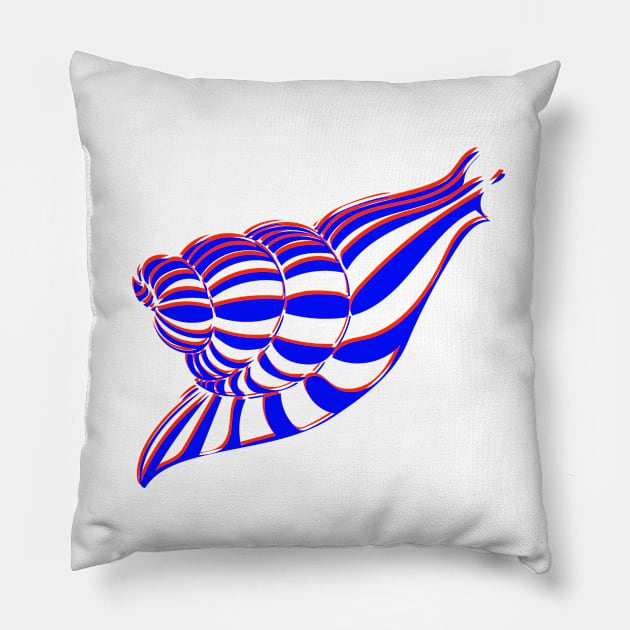 3D Red and Blue Swirl Snail Pillow by RJKpoyp